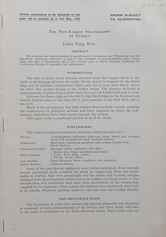 The Post-Karoo Stratigraphy of Durban (Proof) | Linley King