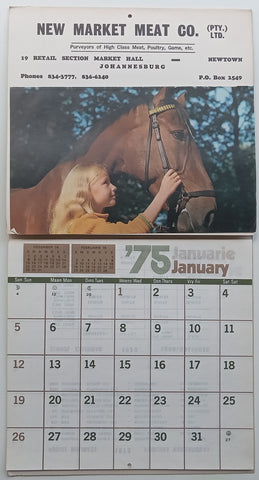 New Market Meat Co. 1975 Calender (With Recipes and First Aid Hints and Useful Tips)