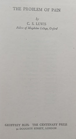 The Problem of Pain | C. S. Lewis