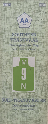 Southern Transvaal Through-Route Map (With Route Numbers) AA Map