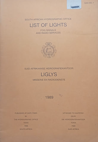South African Hydrographic Office List of Lights: Fog Signals and Radio Services, 1989