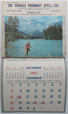The Yeoville Pharmacy 1963 Calender (With Recipes and First Aid Hints and Useful Tips)