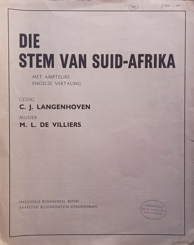 Die Stem van Suid-Afrika (Music Score, with Official English Translation) | C. J. Langenhoven & M. L. de Villiers