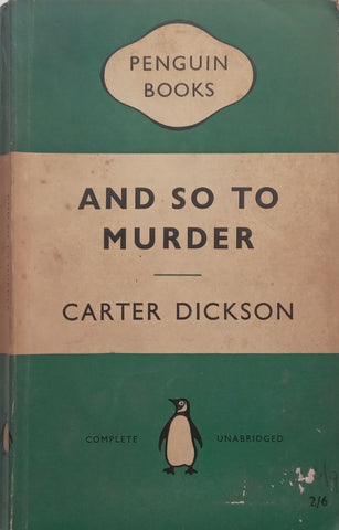And So to Murder | Carter Dickson