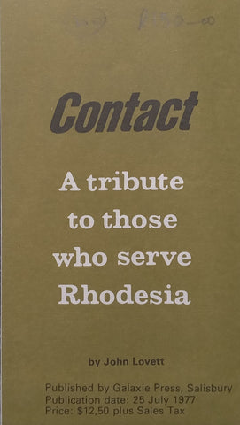 Contact: A Tribute to Those Who Serve Rhodesia, by John Lovett (Advertisement/Order Form)