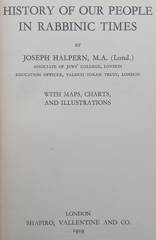 History of Our People in Rabbinic Times | Joseph Halpern