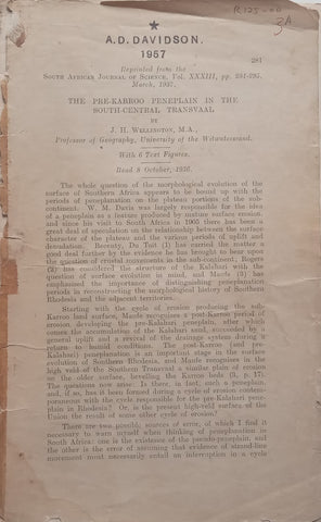 The Pre-Karoo Peneplain in the South-Central Transvaal | J. H. Wellington