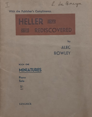 Heller Rediscovered, Book 1 (Miniature Score) | Alec Rowley