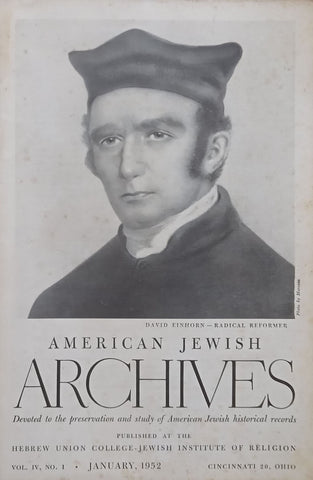 American Jewish Archives (Vol. 4, No. 1, January 1952)