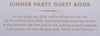 Dinner Party Guest Book