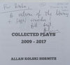 Collected Plays, 2009-2017 (Inscribed by Author) | Allan Kolski Horwitz