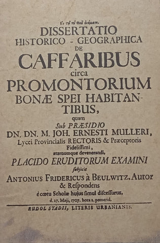 Dissertatio Historico-Geographica de Caffaribus (Facsimile Reprint) | Joh. Ernst Muller