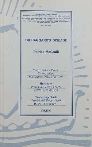 Dr Haggard’s Disease (Proof Copy) | Patrick McGrath
