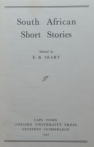 South African Short Stories | E. R. Seary (Ed.)