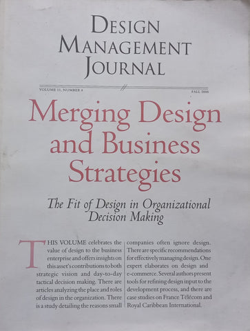 Design Management Journal (Vol. 11, No. 4, Fall 2000)