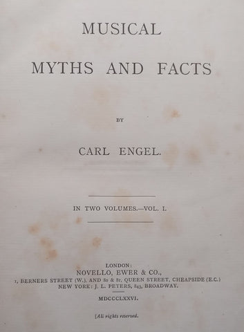 Musical Myths and Facts, Vol. 1 (Published 1876) | Carl Engel