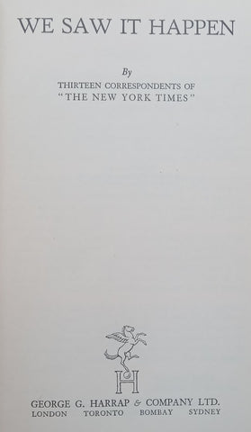 We Saw it Happen (Published 1939) | 13 Correspondents of ‘The New York Times’