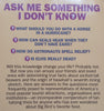 Ask Me Something I don’t Know | Bill Adler & Beth Pratt-Dewey