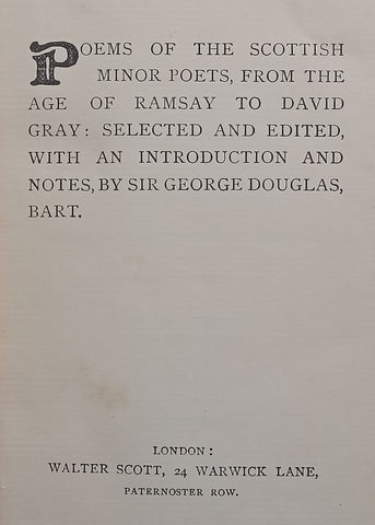 Scottish Minor Poets | Sir George Douglas (Ed.)
