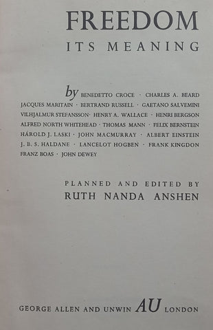 Freedom: Its Meaning (Published 1942) | Ruth Nanda Anshen (Ed.)