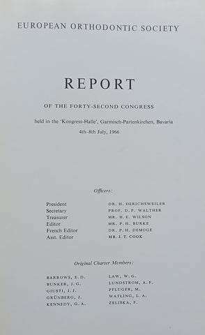 European Orthodontic Society Report of the 42nd Congress (1966) | Various Authors