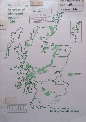 Prospecting in Areas of Glaciated Terrain 1984 Symposium Papers