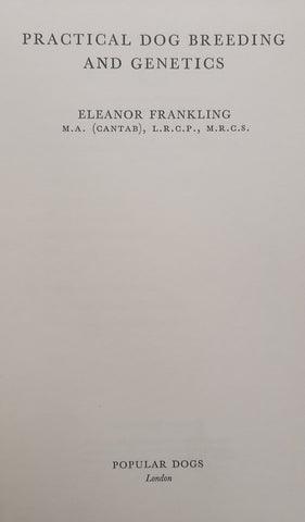 Practical Dog Breeding and Genetics | Eleanor Frankling