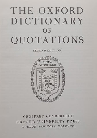 The Oxford Dictionary of Quotations (2nd Ed.)