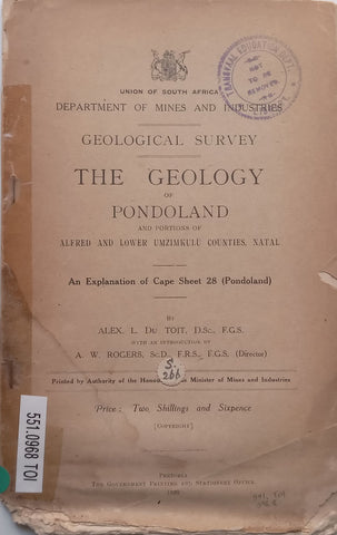 The Geology of Pondoland and Portions of Alfred and Lower Umzimkulu Counties, Natal | Alex L. du Toit