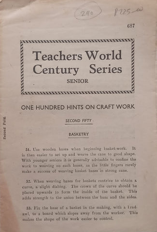 One Hundred Hints on Craft Work, Second Fifty