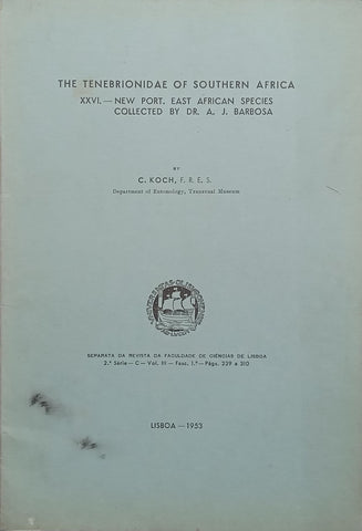 The Tenebrionidae of Southern Africa (No. XXVI, New Port. East African Species Collected by Dr. A. J. Richards) | C. Koch