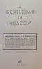 A Gentleman in Moscow (Proof Copy) | Amor Towles