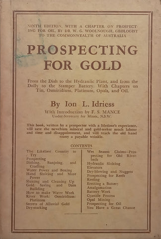 Prospecting for Gold (9th Edition, 1946) | Ion L. Idriess