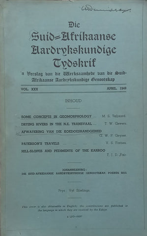 The South African Geographical Journal (Vol. 30, April 1948)