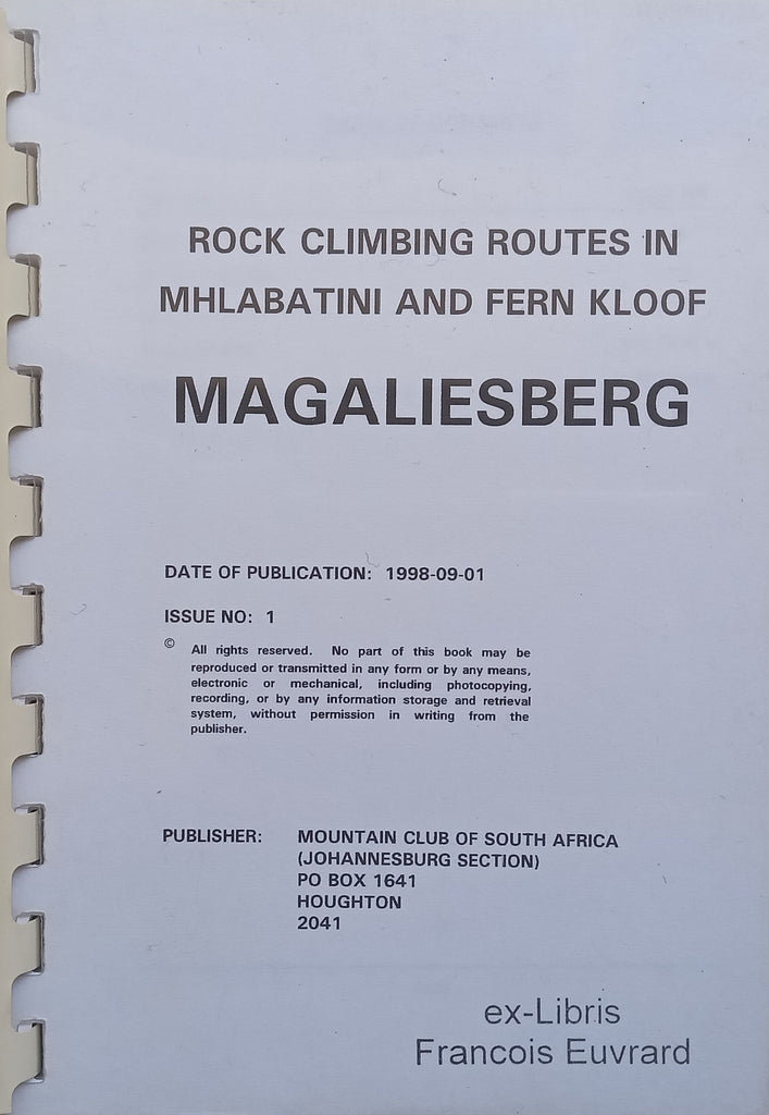 Rock Climbing Routes in Mhlabatini and Fern Kloof: Magaliesberg
