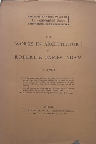 The Works in Architecture of Robert & James Adam (3 Volumes)