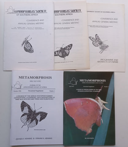 28 Issues of Metamorphosis, Journal of the Lepidopterists’ Society of Southern Africa