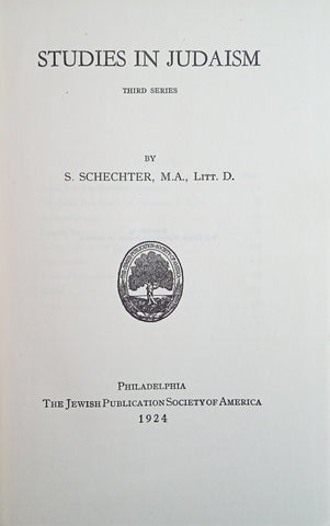 Studies in Judaism | S. Schechter