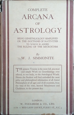 Complete Arcana of Astrology | W.J. Simmonite