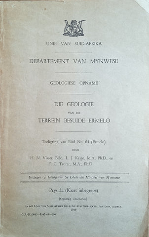 Die Geologie van die Terrein Besuide Ermelo [Afrikaans text] | H.N. Visser, I.J. Krige and F.C. Truter