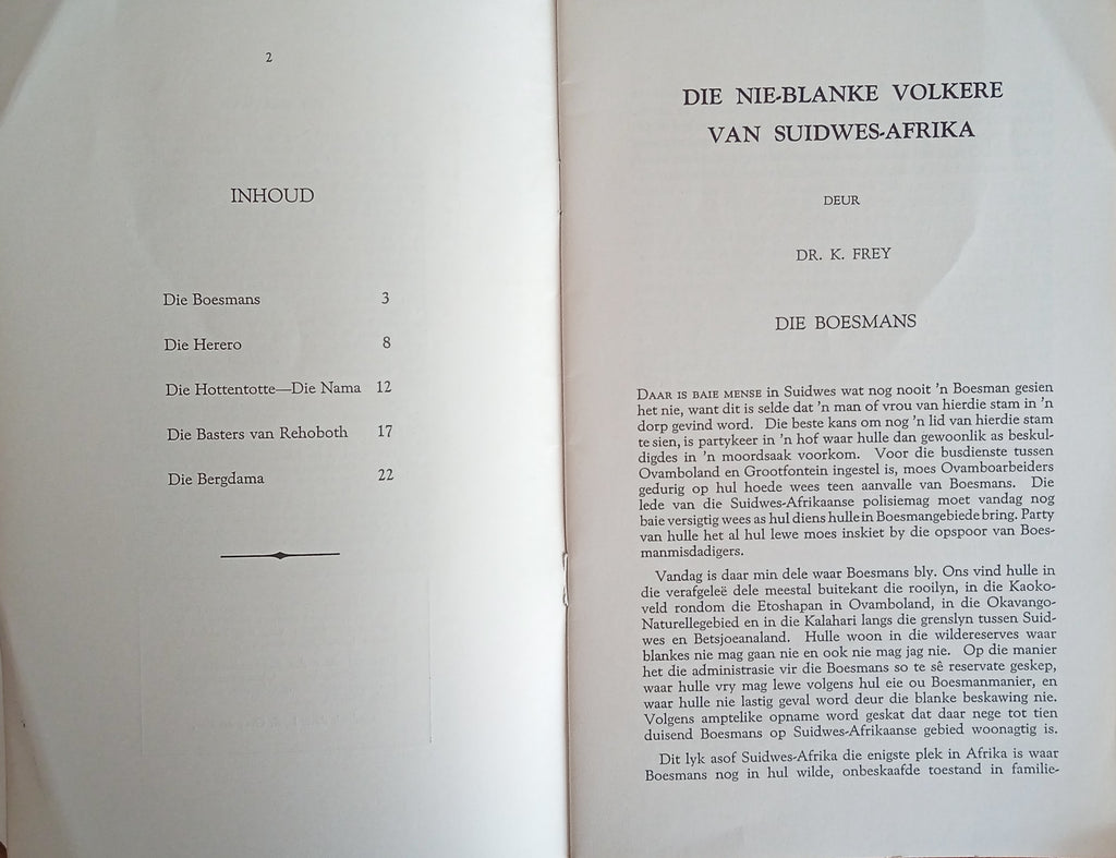 Karl Blanke Title: Die Nie-Blanke Volkere van Suidwes-AfrikaAuthor/s: Dr. Karl Frey ...