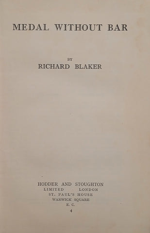 Medal Without Bar | Richard Blaker