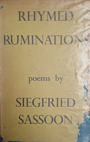 Rhymed Ruminations, Poems by Siegfried Sassoon [First Edition] | Siegfried Sassoon
