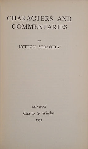 Characters and Commentaries | Lytton Strachey