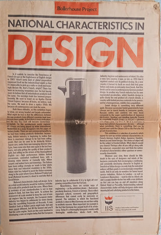 Boilerhouse Project: National Characteristics in Design