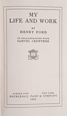 My Life and Work | Henry Ford
