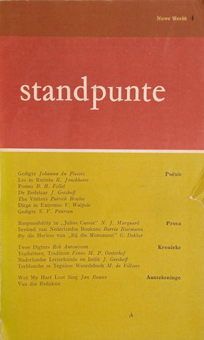 Standpunte Jaargang IX, No.4 Nuwe Reeks 1955 [Afrikaans/English]