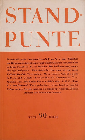 Standpunte 90 Jaargang XXIII, No. 6 Augustus 1970 [Afrikaans/English]
