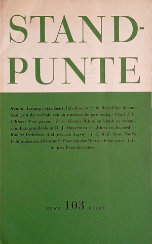 Standpunte 103 Jaargang XXVI, No. 1 Oktober 1972 [Afrikaans/English]