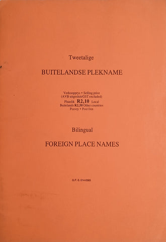Tweetalige Buitelandse Plekname/Bilingual Place Names [Afrikaans/English]
